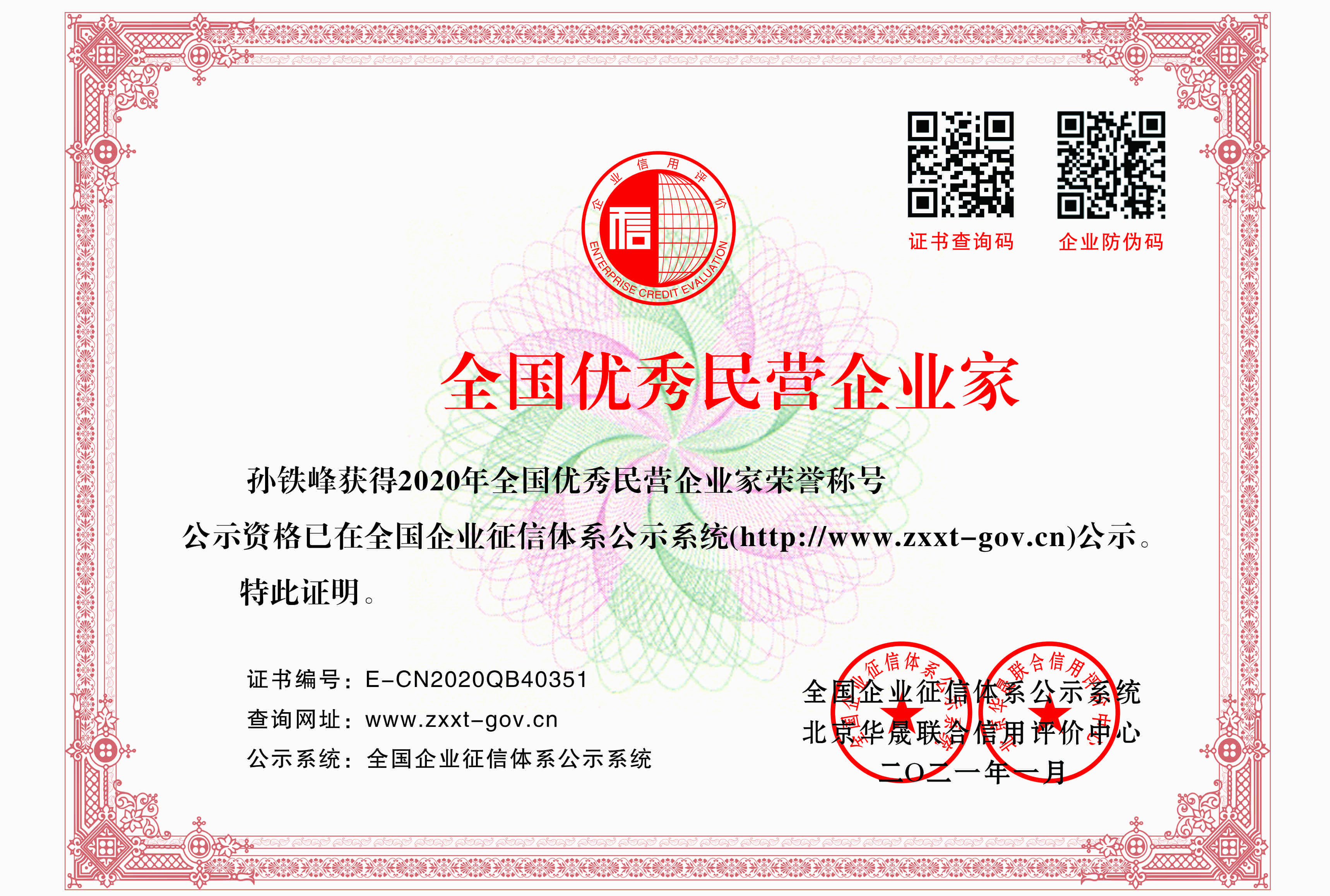 全国民营优秀企业家